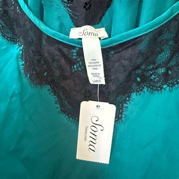 Soma Green and Black Lace Chemise - Picture 4 of 8